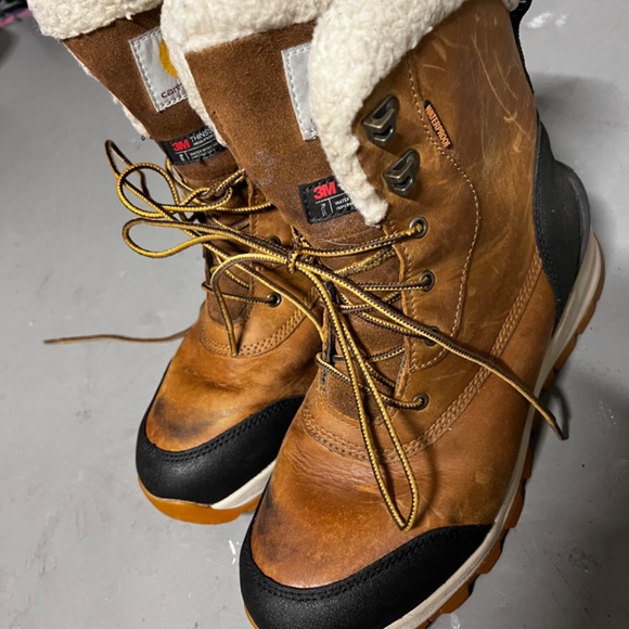 Carhartt Women's Pellston Waterproof Insulated 8 inch Boot, Tan Nubuck WOMENS 10 - Picture 2 of 14